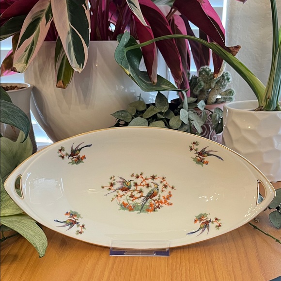 Bohemia Donatello Vintage Sugar Bowl & Relish Dish Birds Of Paradise 1921-1945 - Picture 9 of 16